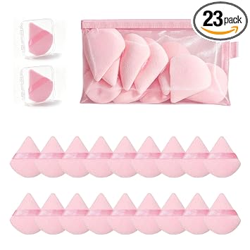 Juego de 23 esponjas de maquillaje triangulares de terciopelo
