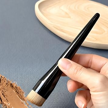 Premium Angled Flat Top Foundation Brush - Professional Makeup Brush for Liquid Foundation, Cream, Concealer & Powder Cosmetics - Dense Synthetic Bristles, Ergonomic Handle for Flawless Base