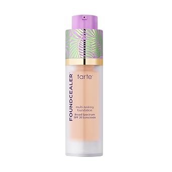 tarte Babassu Foundcealer Base Dewy - Protector solar SPF 20 de amplio espectro, base y corrector en 1 con SPF, maquillaje vegano para el cuidado de la piel con cobertura media radiante modulable