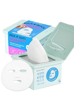 DEWYTREE Pick and Quick - Mascarilla refrescante de 30 hojas | Mascarillas hidratantes para cara con ácido hialurónico | Mascarilla coreana suave para el cuidado de la piel con aminoácidos | Hojas de mascarilla hidratante