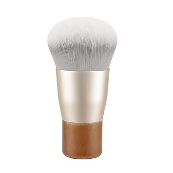 Cepillo cosmético compacto para viajes y uso diario, cepillo bronceador para mezclar la cara con cerdas sintéticas, fibras suaves, maquillaje apto para viajes