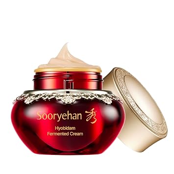 Sooryehan Hyobidam Crema fermentada (1.7 fl oz) – Cuidado facial coreano. Hidratante facial para mujeres. Crema antiarrugas para mujeres, crema de noche para cara con ginseng salvaje