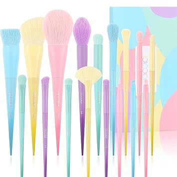 Docolor Pinceles profesionales del maquillaje 17 piezas, sistema colorido