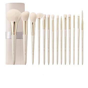 Set de regalo de brochas de maquillaje: 14 piezas de maquillaje profesional cepillo kabuki sintético avanzado conjunto de brochas de maquillaje de base de maquillaje en polvo colorete sombra de ojos corrector de alto brillo cepillo de maquillaje mixto