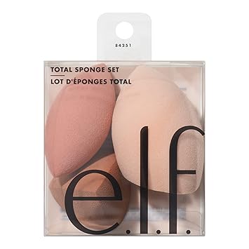 e.l.f. Juego de esponjas totales, juego de esponjas de maquillaje multiusos para una mezcla impecable, ideal para corrector en polvo o líquido y base, vegano y libre de crueldad animal