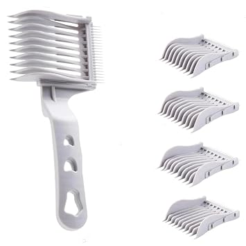 Juego de peine de desvanecimiento 4 en 1 | Peine de corte de pelo desmontable para Wahl, Andis | Juego de peine de peluquero para cortes de decoloración, cónicos y zumbido | Apto para principiantes