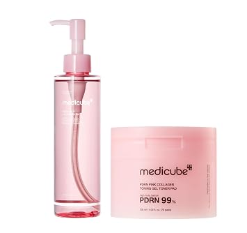 medicube PDRN Uneven Skin Care Duo - Aceite limpiador PDRN y almohadillas de tóner