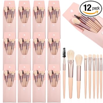 Juego de brochas de maquillaje de viaje portátil con estuche, kit de brochas de maquillaje de viaje