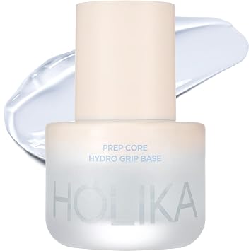 Holika Holika Prep Core Hydro Grip Base – Base de maquillaje coreana – 4% niacinamida, ácido hialurónico – Textura de gel de agua – Refrigeración hidratante de larga duración las 24 horas – Sin aceite