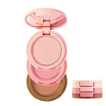 Kit de maquillaje de tamaño de viaje, paleta de polvos para colorete, resaltador y contorno