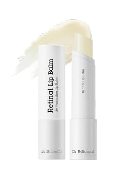 Dr.Different Bálsamo labial retinal transparente, antiarrugas con hidratación profunda y humedad duradera, K-Skincare fabricado por dermatólogo coreano, 0.14 onzas
