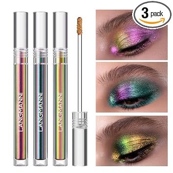 Juego de sombras de ojos camaleón líquidas, maquillaje multicromo