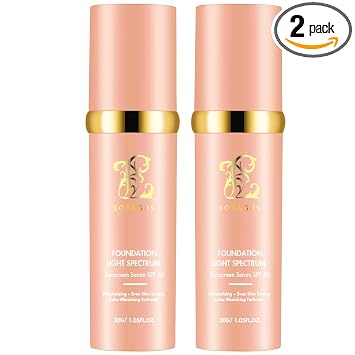 BOTAGUS Base líquida 4 en 1, corrector de protección solar SPF50+, maquillaje impermeable a prueba de sudor de larga duración, cosméticos ligeros hidratantes antienvejecimiento para gimnasio, deportes