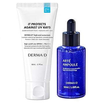 Korean Sunscreen SPF50 & Azulene Face Serum Bundle