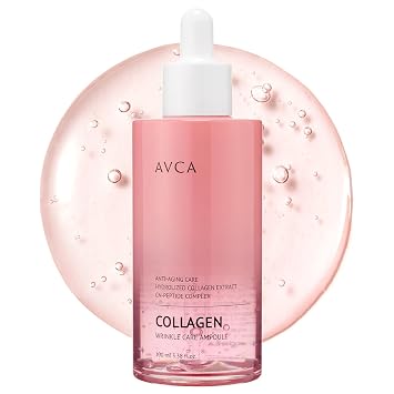 AVCA Suero reafirmante de colágeno y multipéptido 3.4 fl oz (3.38 fl oz) - Cuidado facial de hidratación profunda que aumenta la elasticidad | Korean Skincare