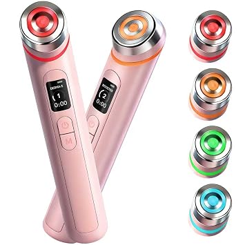 Booster Pro Pink, masajeador de belleza 4 en 1, cuidado de la piel coreano, absorción mejorada portátil, resplandor, elasticidad, cuidado de poros | Dispositivo LED antiarrugas, cuidado de la piel facial