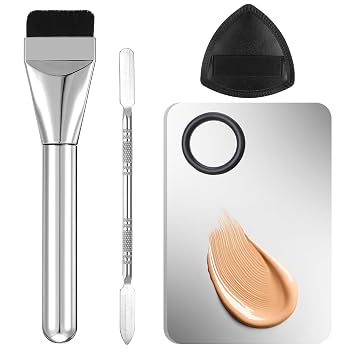 Juego de paletas de mezcla de base de maquillaje de acero inoxidable
