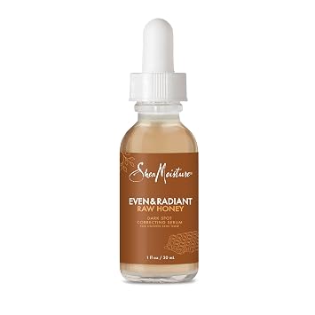 SheaMoisture - Suero facial uniforme y radiante para el cuidado de la piel para tono de piel desigual Corrector de manchas oscuras con miel cruda 1 fl oz