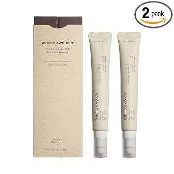 HARUHARU crema milagrosa de arroz negro y bakuchiol para ojos, suaviza líneas finas y patas de gallo, reduce hinchazón y ojeras, cuidado ligero para día y noche, ideal para regalos navideños, set de