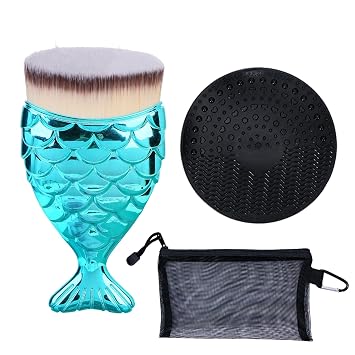 UNIMEIX Kabuki - Brocha de maquillaje corporal, aplicador de base, cepillo protector solar para la cara para niños, base líquida, polvo, crema, pulido de contorno, mezcla de punteado