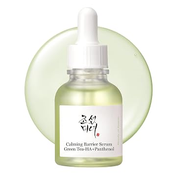 Beauty of Joseon Sérum de barrera calmante Green Tea-HA™ + Pathenol | Cuidado diario coreano de la piel para pieles secas y sensibles, calmante, calmante e hidratación profunda, 1.0 fl oz, 1.01 onzas