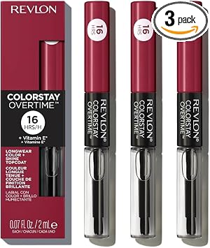 Revlon ColorStay Overtime - Tinte líquido para labios, color grosella (280), 1 unidad (paquete de 3)