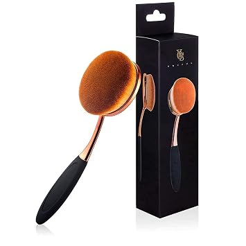 Yoseng - Brocha ovalada para maquillaje, cepillo de base grande, cepillos de maquillaje, aplicación rápida y sin defectos de base líquida, crema y polvo