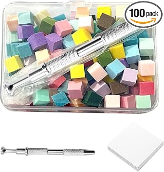 100 esponjas suaves para uñas para arte de uñas ombré con bolígrafo de agarre con papel de paleta de esmalte de gel desechable