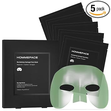 HommeFace Juego de mascarillas de hidrogel revitalizante para hombre, 5