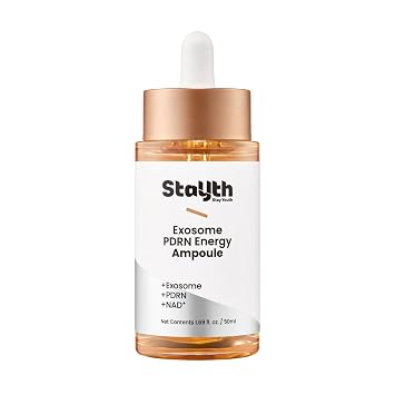 Ampolla renovadora de la piel con PDRN y péptidos, ampolla coreana hidratante, suero coreano ligero con ácido hialurónico y exosoma para una piel suave y saludable, NAD +, 1.7 fl oz