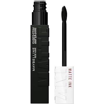 Maybelline SuperStay Matte Ink Lápiz Labial Líquido, Color de Alto Impacto de Larga Duración, Hasta 16H de Uso, Thrill Seeker (Lápiz Labial Negro Mate)