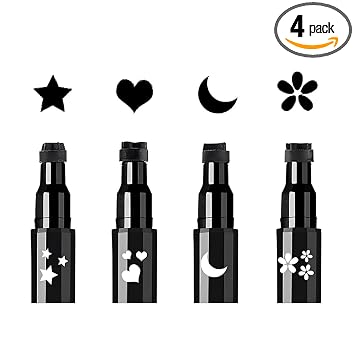 Juego de sellos faciales y delineadores, 4 bolígrafos de maquillaje de ojos