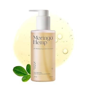 NDP Moringa - Gel limpiador de cáñamo, gel a espuma, equilibrio del pH, vegano, sin pelar, hidratante para pieles sensibles, sin fragancia, belleza limpia, cuidado de la piel coreano, 6.8 fl oz / 6.76