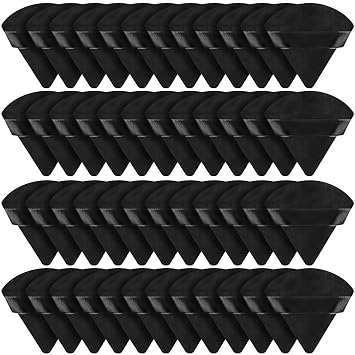 Suclain 48 esponjas de maquillaje triangulares de terciopelo, color negro