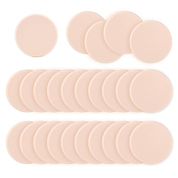 25 esponjas de maquillaje, imprimación facial compacta en polvo, esponjas aplicadoras de rubor, esponjas para todo tipo de piel, húmeda y seca, de doble uso (redonda)