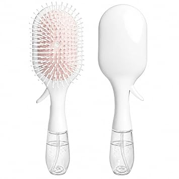 Spray Air‑Cushion Detangler Brush, White for Frizzy Tangled Hair
