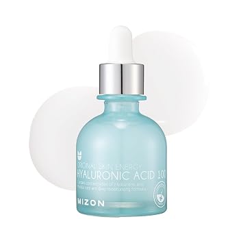 MIZON Suero de ácido hialurónico 100 – Ácido hialurónico puro para hidratación profunda, relleno y soporte de barrera cutánea – Ampolla ligera K-Beauty para brillo de piel cristalina (1.01 onzas