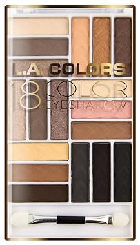 L.A. COLORS Paleta de sombra de ojos Glam de 18 colores, Downtown Brown CES750B