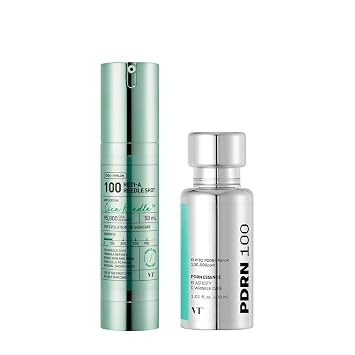 VT COSMETICS PDRN 100 Essence & Reti-A Reedle Shot 100, restauración de la piel, recuperación, suero de microneedling de exosoma de retinol, refuerzo coreano para la piel