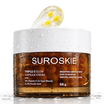 Suroskie Triple C Capsule Cream 2.40 oz | Cuidado coreano de la piel para mujeres y hombres | Para pigmentación y manchas oscuras | Iluminación de la piel e hidratación profunda | Todo tipo de piel
