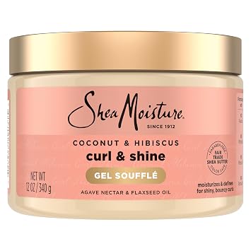 Shea Moisture Soufflé de gel rizador de coco e hibisco 12oz