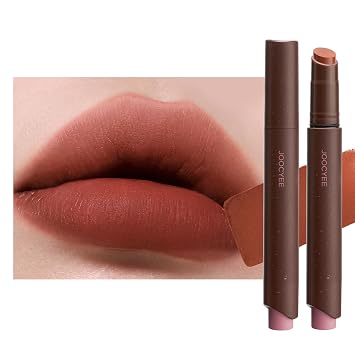 Joocyee Velvet Rouge - Lápiz labial mate, ligero, color rojo y marrón