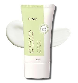 IUNIK Crema de Protección Solar Diaria Calmante Centella SPF 50+ PA++++ Mate y Sin Residuo Blanco Centella Asiática Aceite Seco Graso Sensible Cuidado de la Piel Vegana Coreana