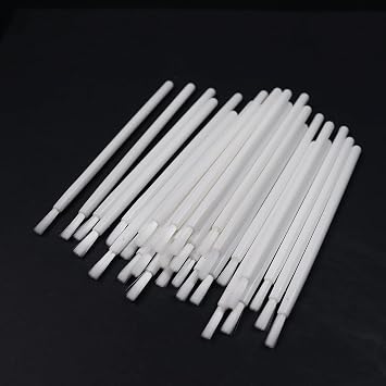 100 pinceles desechables de maquillaje para labios, cepillo de brillo de labios, aplicadores de brillo de labios con cabezal de cepillo suave, cepillo cosmético para labios, varitas, mini pinceles de pintura para galletas (blanco)