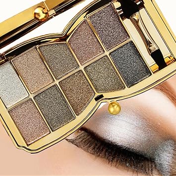 Paleta de sombra de ojos con purpurina Virtegasas, sombra de ojos brillante de alto pigmento de 10 colores