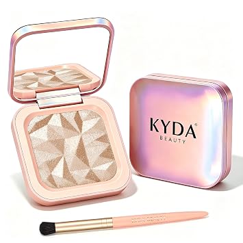 Paleta de iluminadores faciales de alto brillo, paleta iluminadora facial luminosa, acabado de brillo natural, polvo horneado suave con brillo perlado para un brillo radiante, maquillaje resaltador brillante duradero, brillo solar