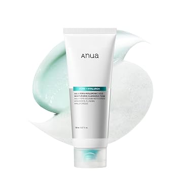 Anua PDRN - Espuma limpiadora hidratante con ácido hialurónico, limpiador facial hidratante para piel seca, lavado facial diario suave con ADN de salmón, equilibrado y cuidado de los poros, cuidado de