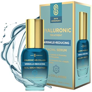 Suero reductor de arrugas de ácido hialurónico y colágeno, hidratación profunda, rellena y suaviza la piel, probado por dermatólogos, belleza limpia, cuidado de la piel coreano, 1.69 onzas líquidas.