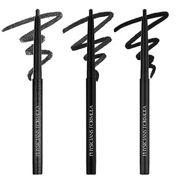 Physicians Formula Eye Booster Gel Black Eyeliner Set de 3, brillante, satinado, mate, resistente al agua, resistente a las manchas, dura todo el día