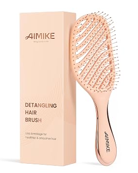 AIMIKE Cepillo para desenredar, cepillo desenredante ventilado para cabello mojado y seco con cerdas suaves, cepillo para desenredar sin dolor, afloja enredos persistentes, extra suave para cabello